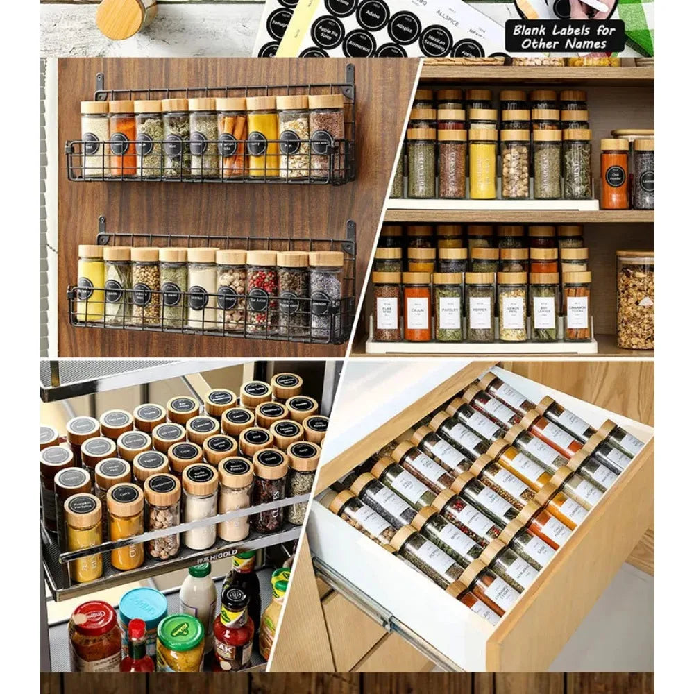 Spice Jars with Bamboo Lids