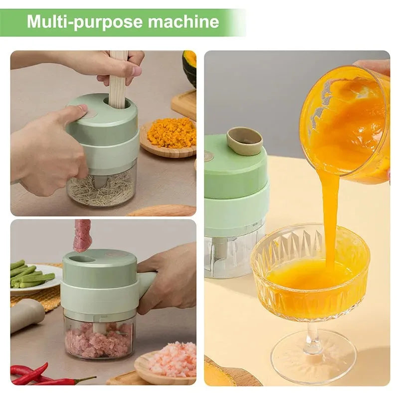 4 in 1 Handheld Electric Vegetable Cutter Set
