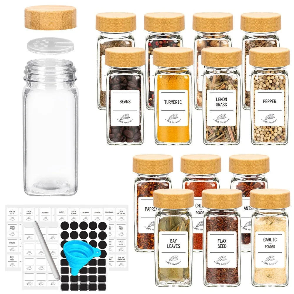 Spice Jars with Bamboo Lids