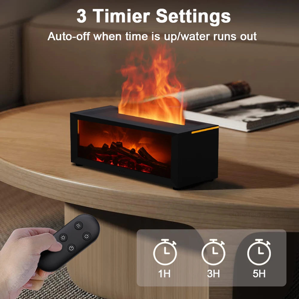 Flame Air Essential Oils Humidifier With LED Light Remote Control