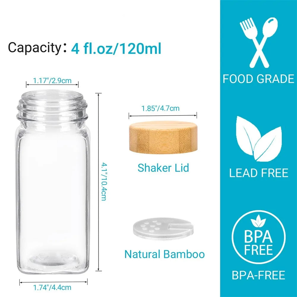 Spice Jars with Bamboo Lids