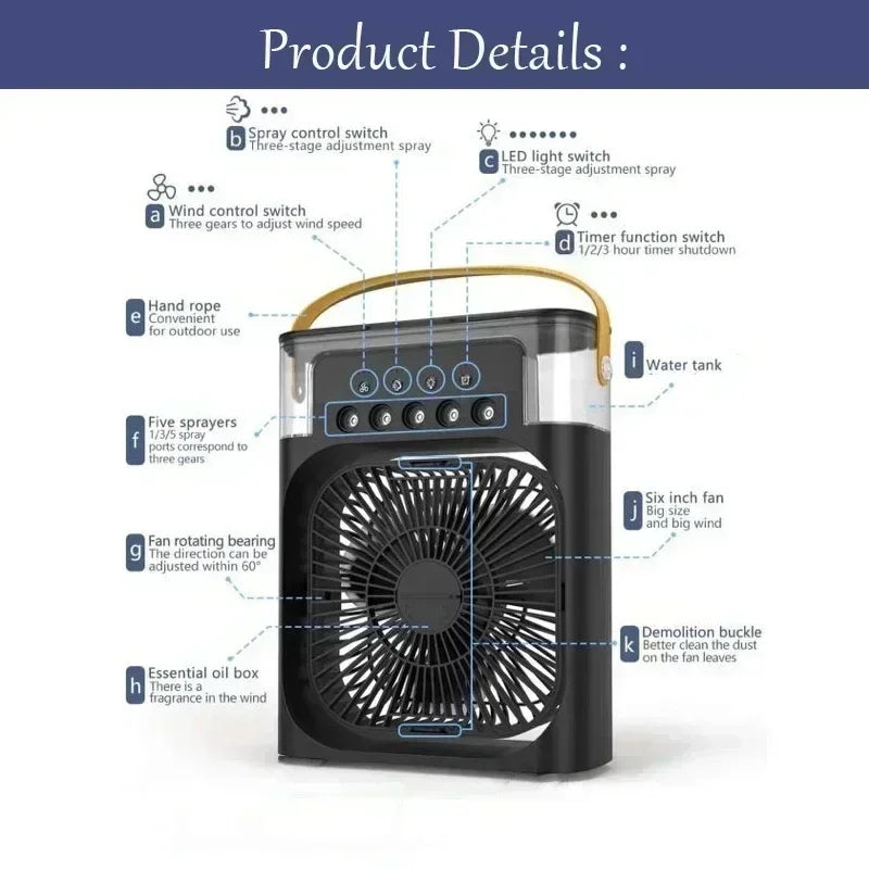 New 3 In 1 Portable Mini Fan Air Conditioner