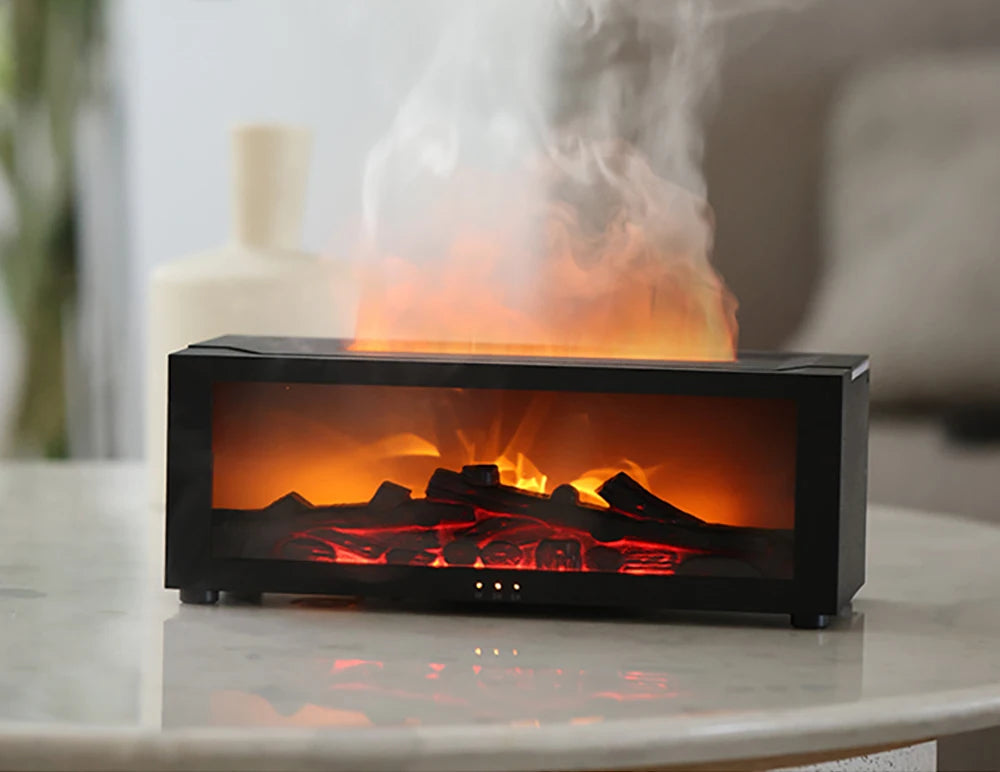 Flame Air Essential Oils Humidifier With LED Light Remote Control